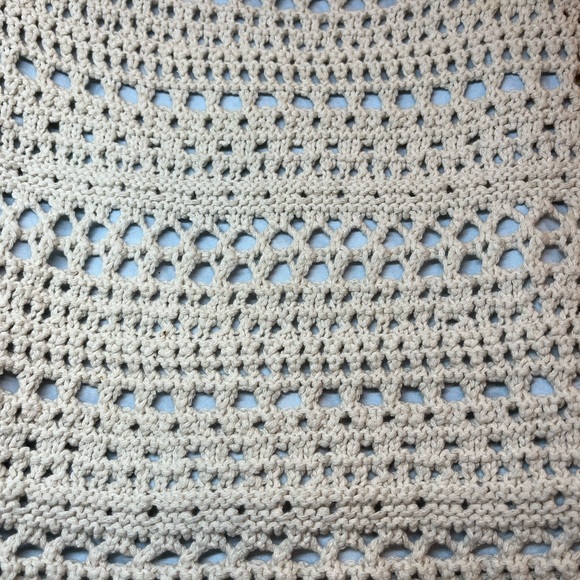 J Jill crochet open-weave sweater gorgeous Cream color size L - Picture 3 of 4